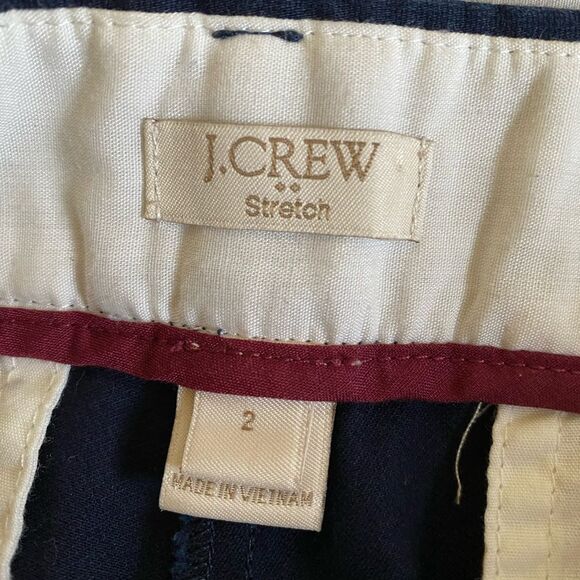 J. Crew Stretch Women's Dress Pants Size 2 Navy Blue Office Collegiate Preppy - Picture 13 of 16
